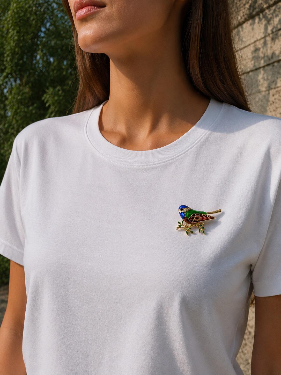 Forest Bird Brooch – Colorful Bird Design