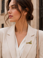 Hairdresser Scissors and Comb Brooch – Crystal Stone Detailed Hairdresser-Themed Design