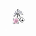 Cherry Figurine Stone-Detailed Surgical Steel Ear Piercing