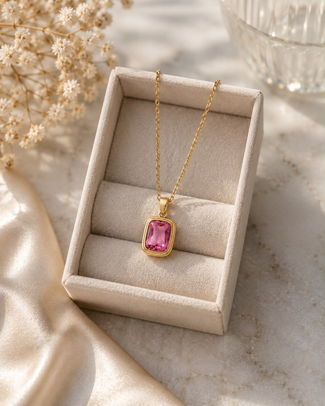 14K Altın Kaplama Çelik Kolye