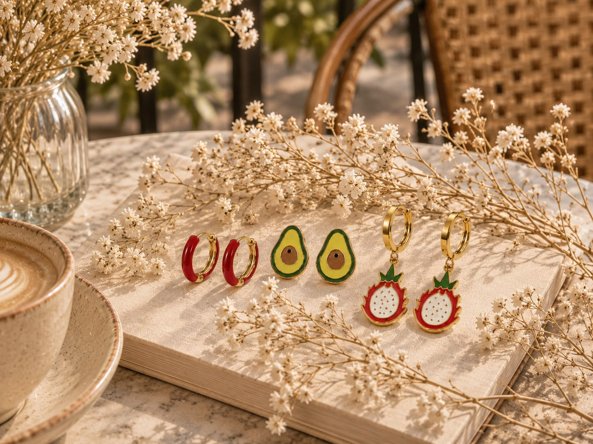 Fun Pop Suya Dayanıklı Çelik Küpe Seti – 18K Altın Kaplama