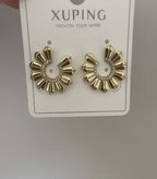 Xuping 18K Altın Kaplama Taş Detaylı İğneli Küpe
