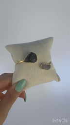 Violet Crystal Adjustable Bracelet – 14K Gold Plated Over Brass