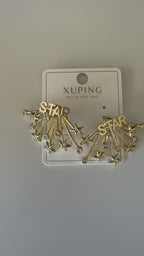 Xuping Çelik Yıldız Detaylı Küpe