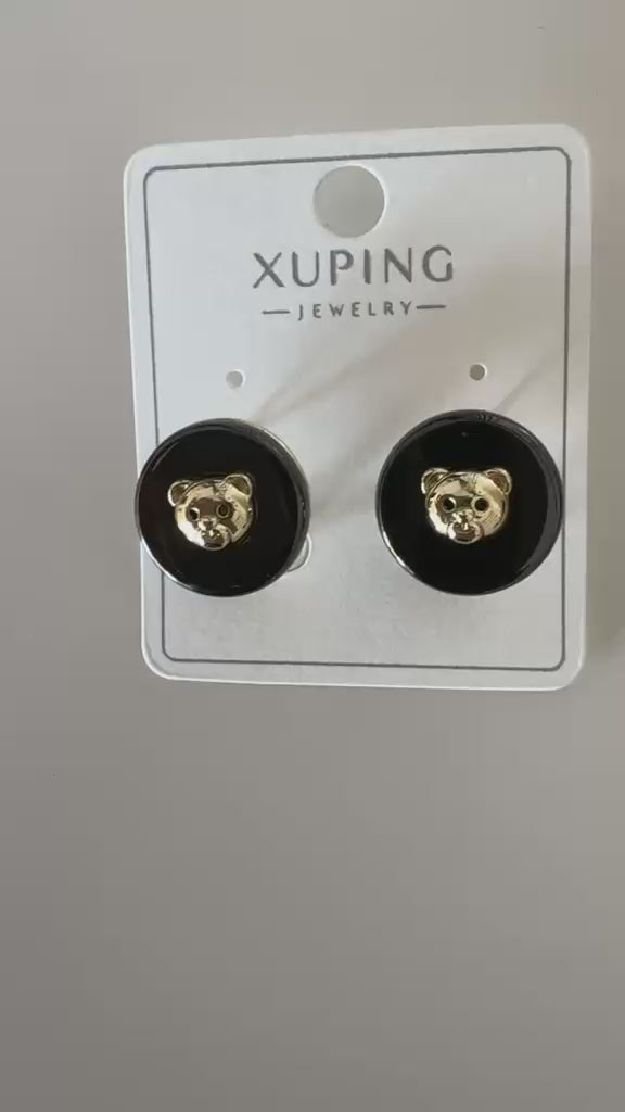 Xuping 18K altın kaplama çelik Ayıcık Figürlü Küpe