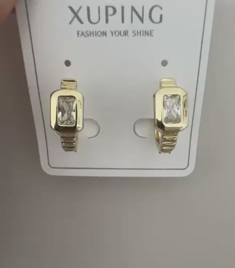 Xuping 18K Altın Kaplama Çelik Küpe