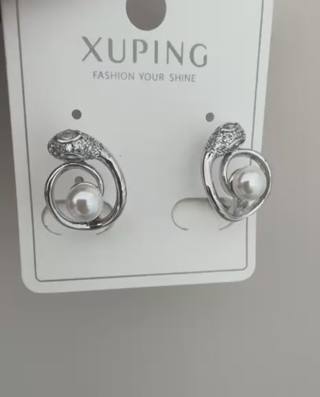 Xuping İnci Detaylı Çelik Küpe