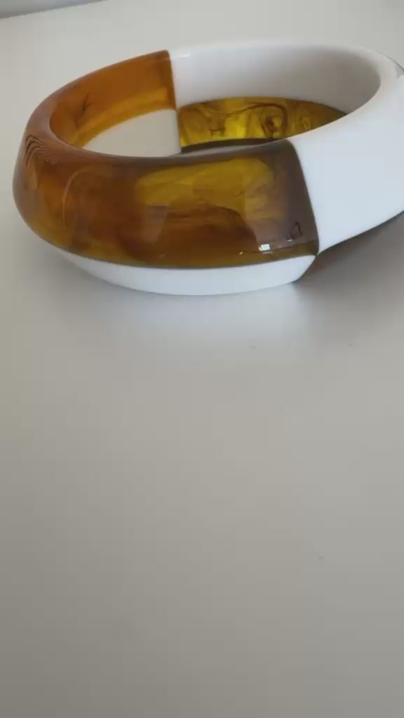Modern Reçine Bileklik – Kalın Akrilik Bangle Bileklik