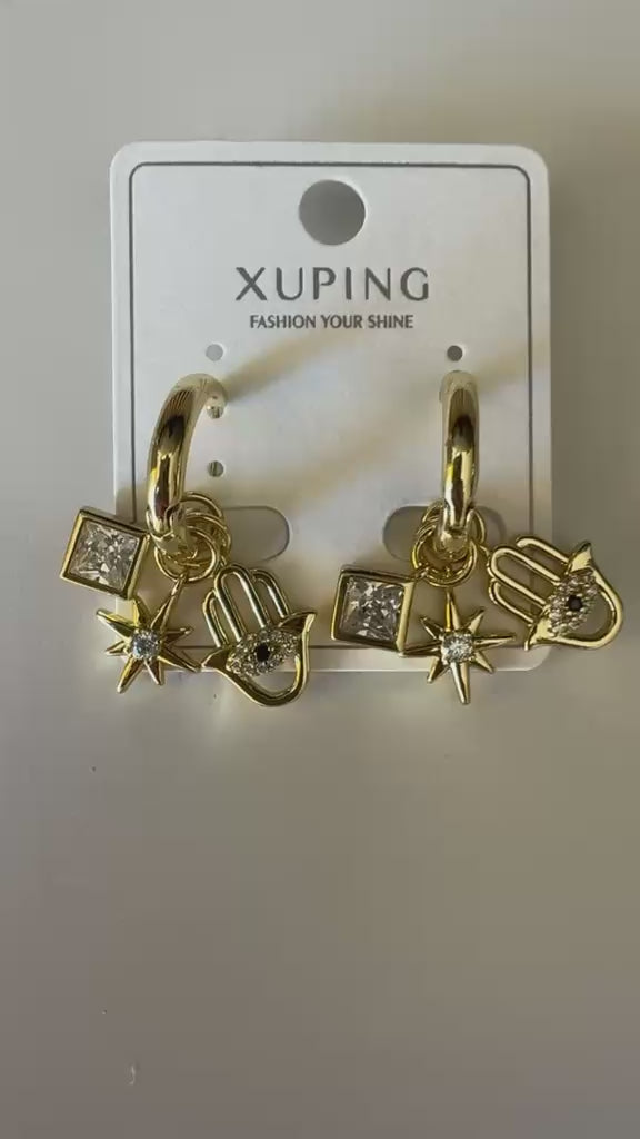18K Altın Kaplama Günlük Charm Küpe