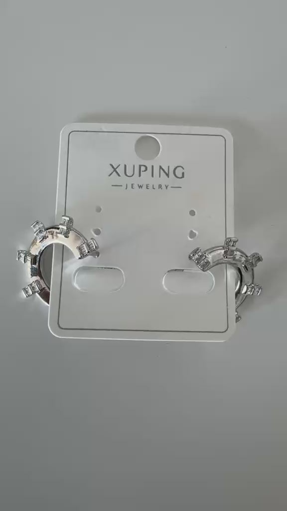 Xuping Baget Taşlı Çelik Halka Küpe
