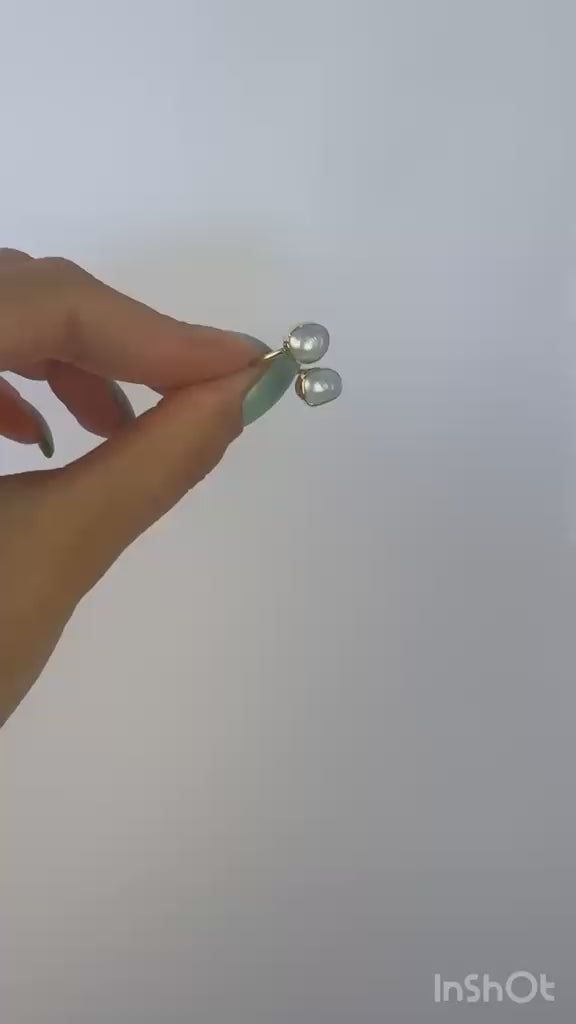 Doppelperlenring Verstellbar – 14K vergoldet auf Messing