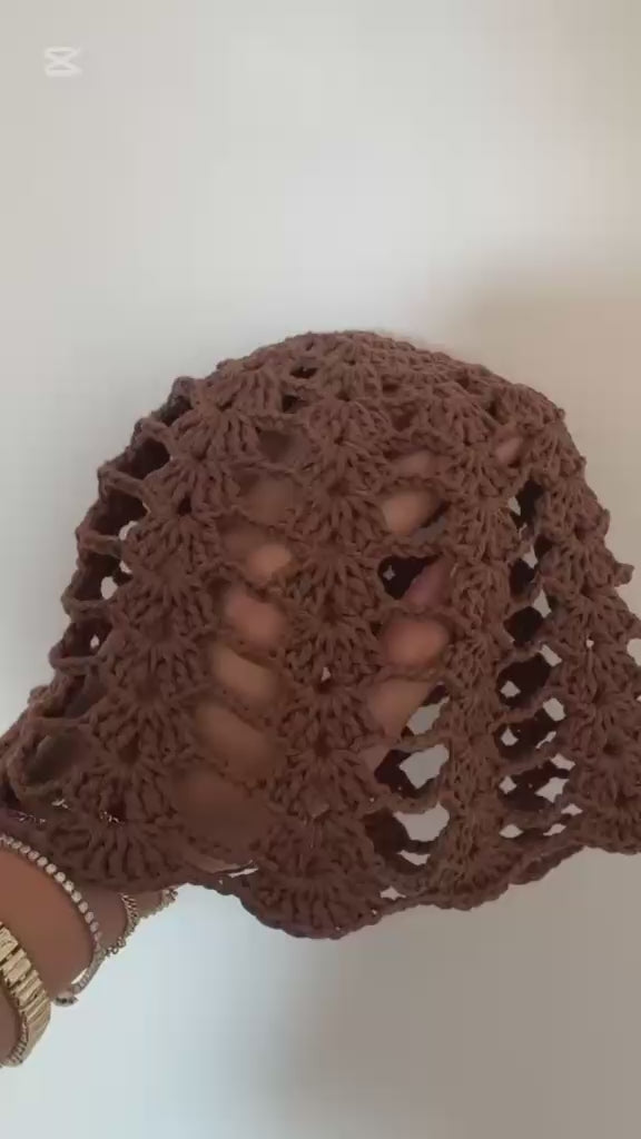 Handmade Örgü Bandana – Bohem Stil Saç Aksesuarı