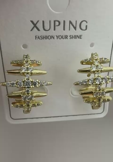 Xuping Çelik Zirkon Taşlı Küpe