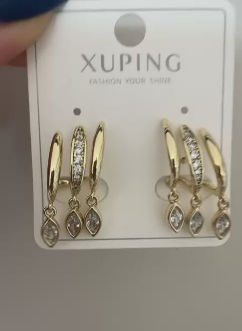 Xuping 18K Altın Kaplama Çelik Küpe