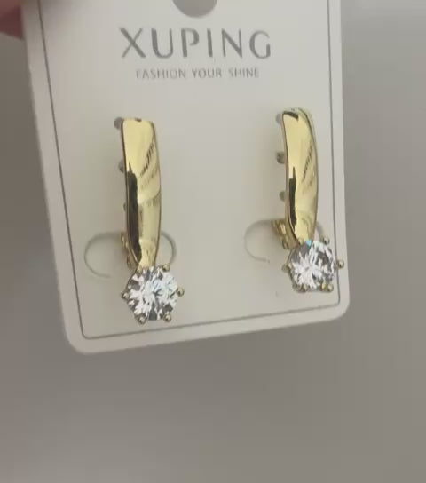 Xuping 18K Altın Kaplama Çelik Küpe