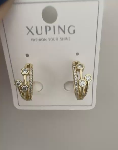 Xuping 18K Altın Kaplama Çelik Küpe